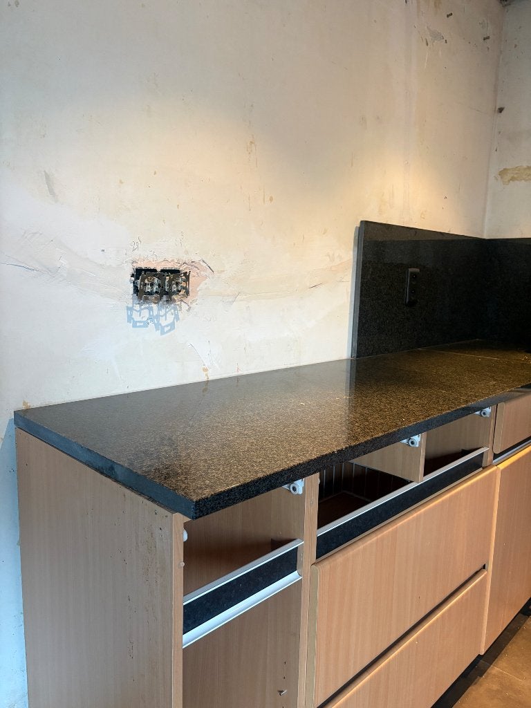 Werkblad keuken / Jasberg graniet, Huis en Inrichting, Ophalen, Gebruikt, 150 tot 200 cm, Minder dan 100 cm