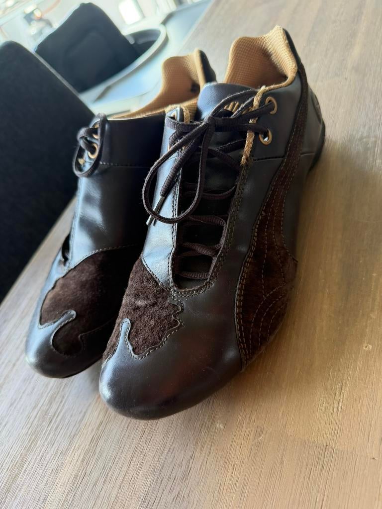 Prachtige lederen PUMA schoenen - maat 41 - leder & daim, Kleding | Dames, Ophalen, Bruin, Zo goed als nieuw, Sneakers