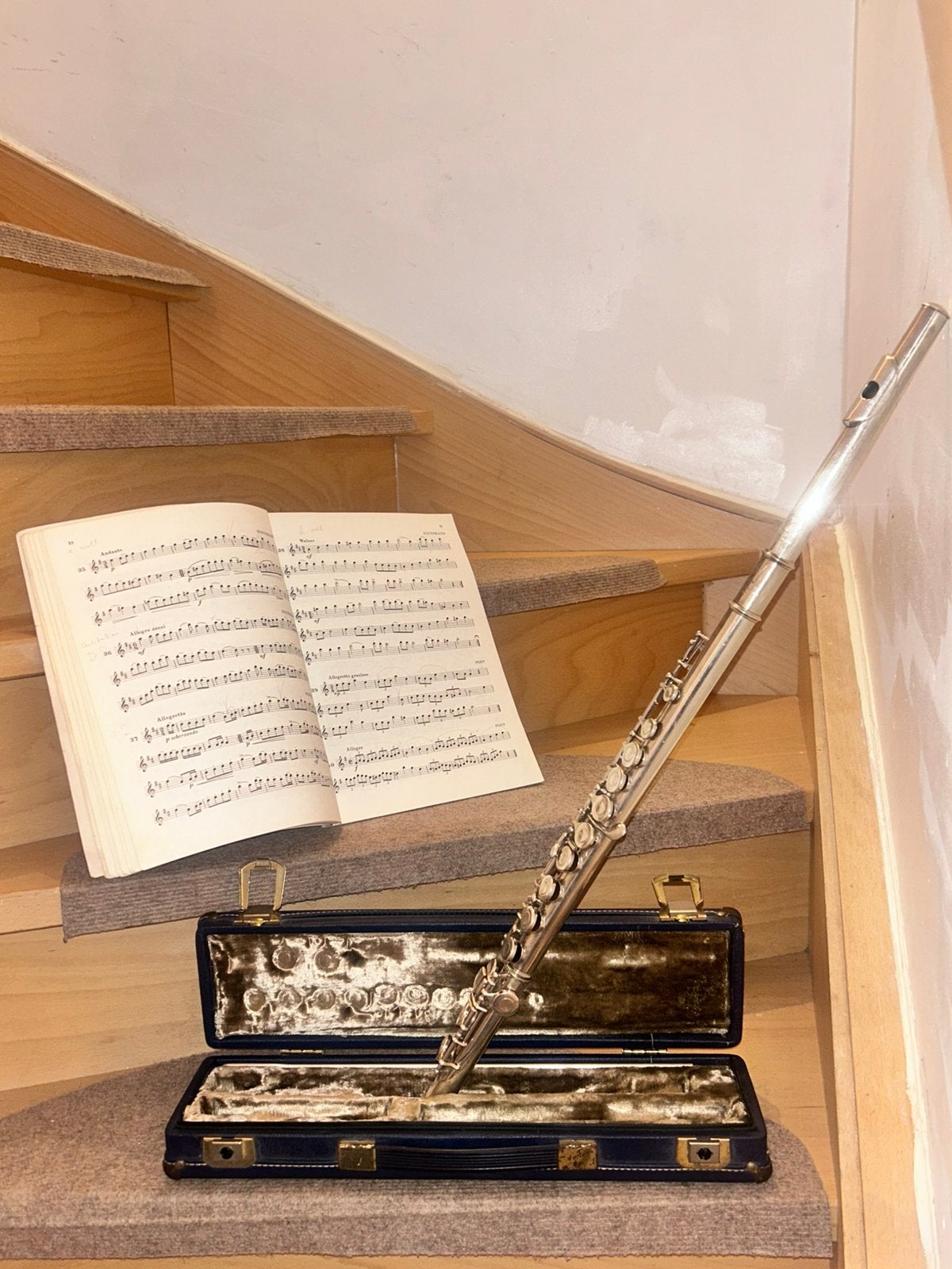 Flûte traversière Boosey & Hawkes avec étui et partitions, Musique & Instruments, Enlèvement, Comme neuf, Flûte traversière