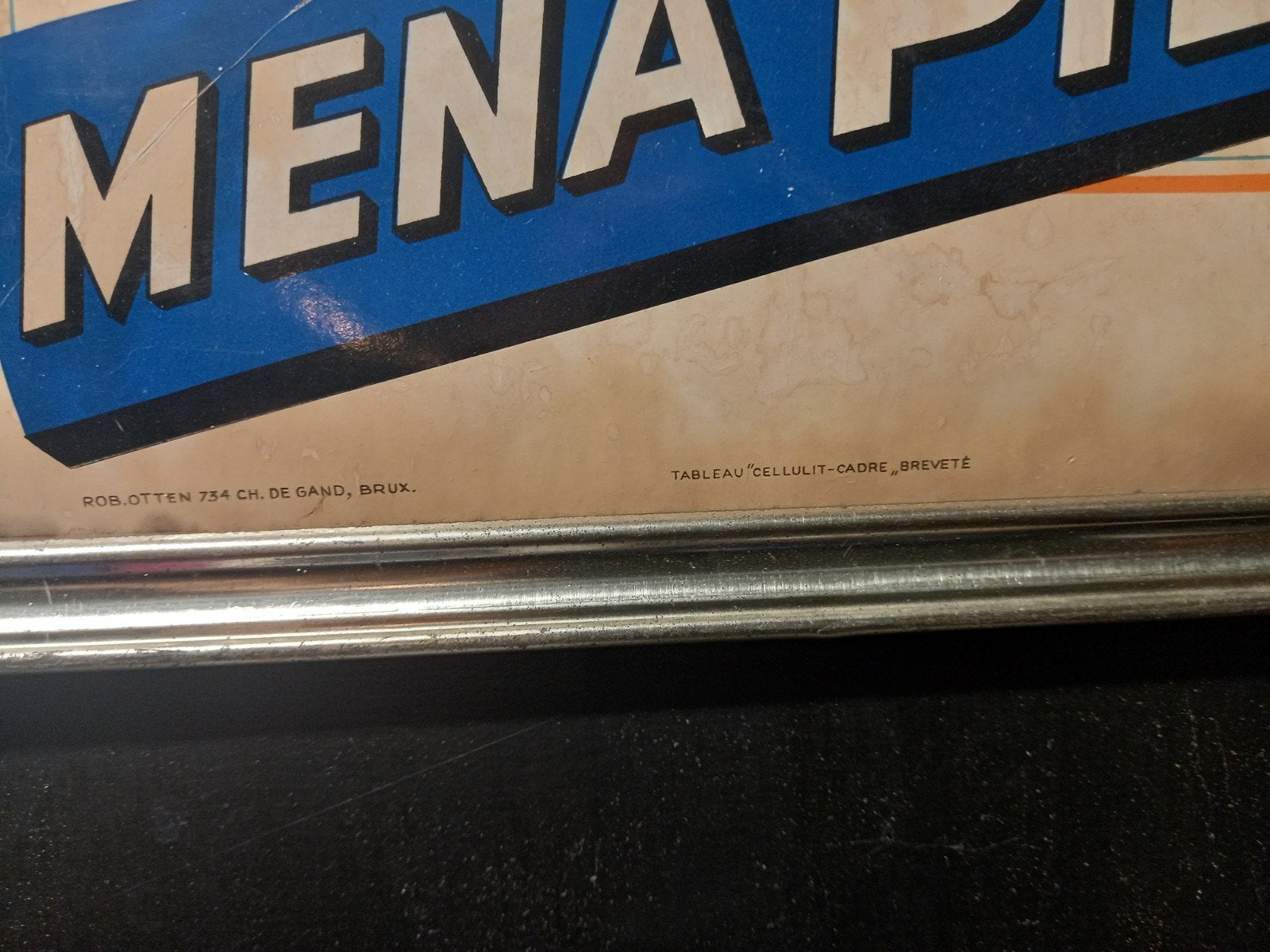 MENA PILS – Belgische bierreclame, Verzamelen, Ophalen, Reclamebord