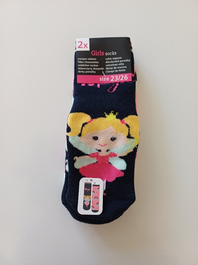 NIEUW 2 paar anti-slip sokken 'elfje' maat 23/26, Ophalen of Verzenden, Nieuw, Meisje, Sokken