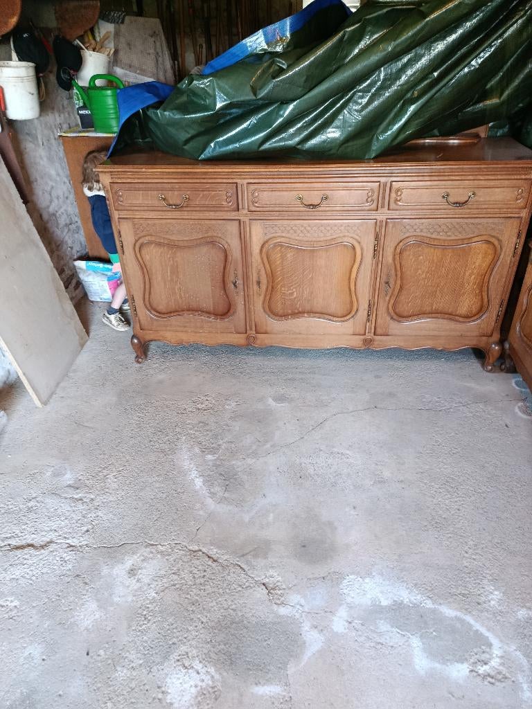 Buffet ancien en chêne massif, 150 à 200 cm, Enlèvement, Utilisé, Chêne