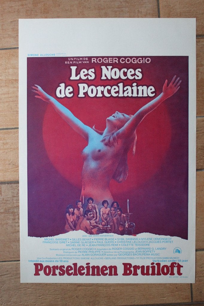filmaffiche les noces de porcelaine 1975 filmposter, Rechthoekig Staand, Ophalen of Verzenden, Zo goed als nieuw, A1 t/m A3