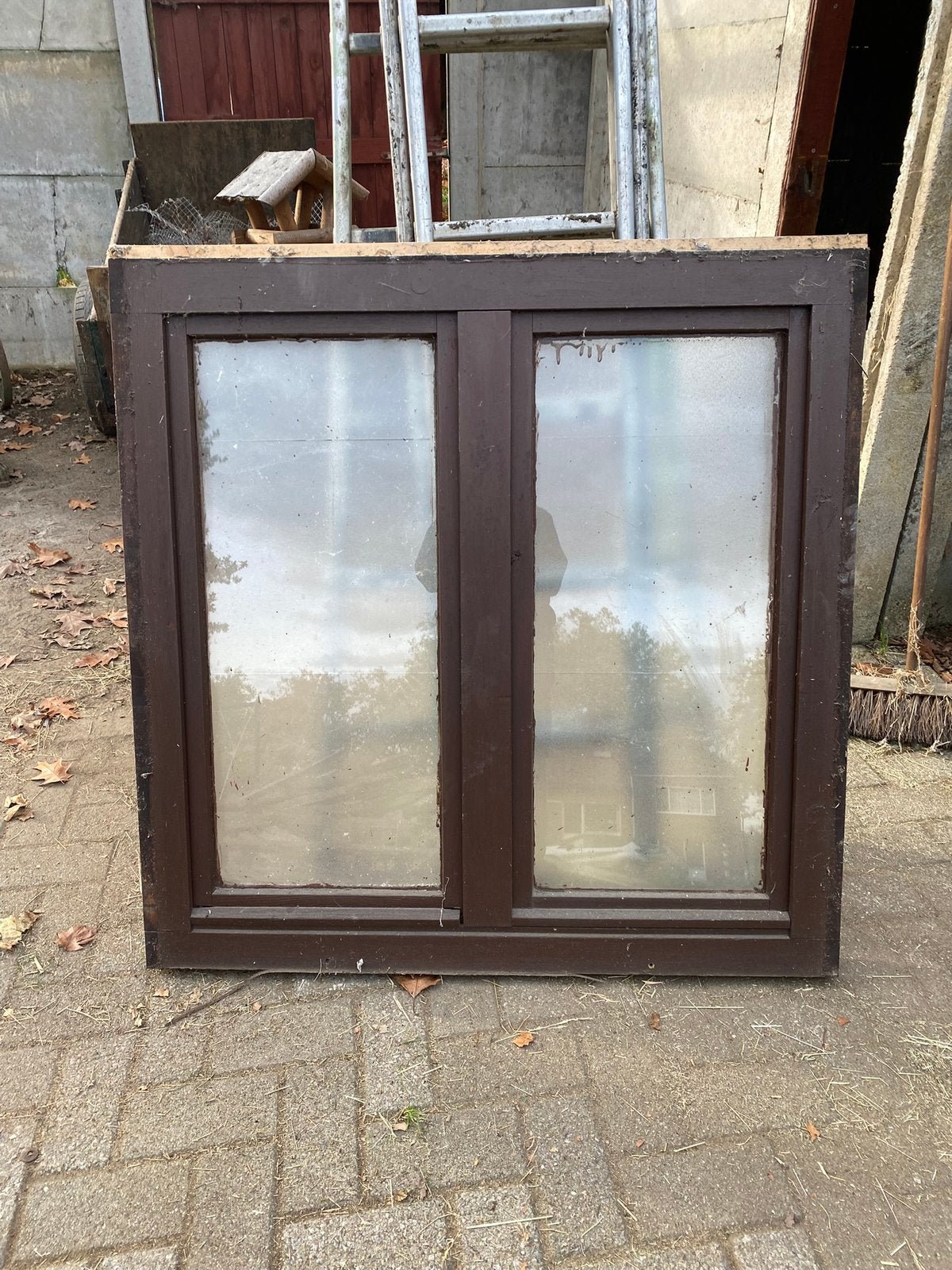 Houten ramen, Bricolage & Construction, Vitres, Châssis & Fenêtres, Fenêtre de façade ou Vitre, Enlèvement, Utilisé, 80 à 120 cm