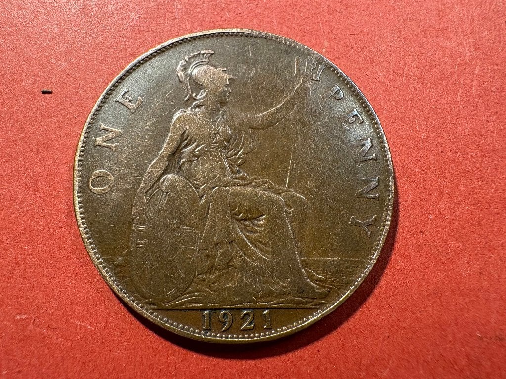 Royaume-Uni (UK) - 1 Penny 1921 (#192#), Enlèvement ou Envoi, Autres pays, Monnaie en vrac