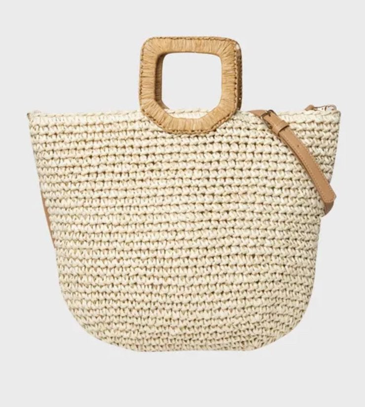 Strandtas met raffia - Beige, Enlèvement ou Envoi, Comme neuf, Beige