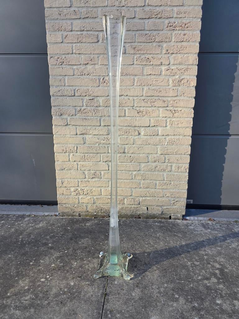 Grote glazen vloervaas 111 cm – Design zuilvaas – Decoratiev, Ophalen, Gebruikt, Overige kleuren, Glas