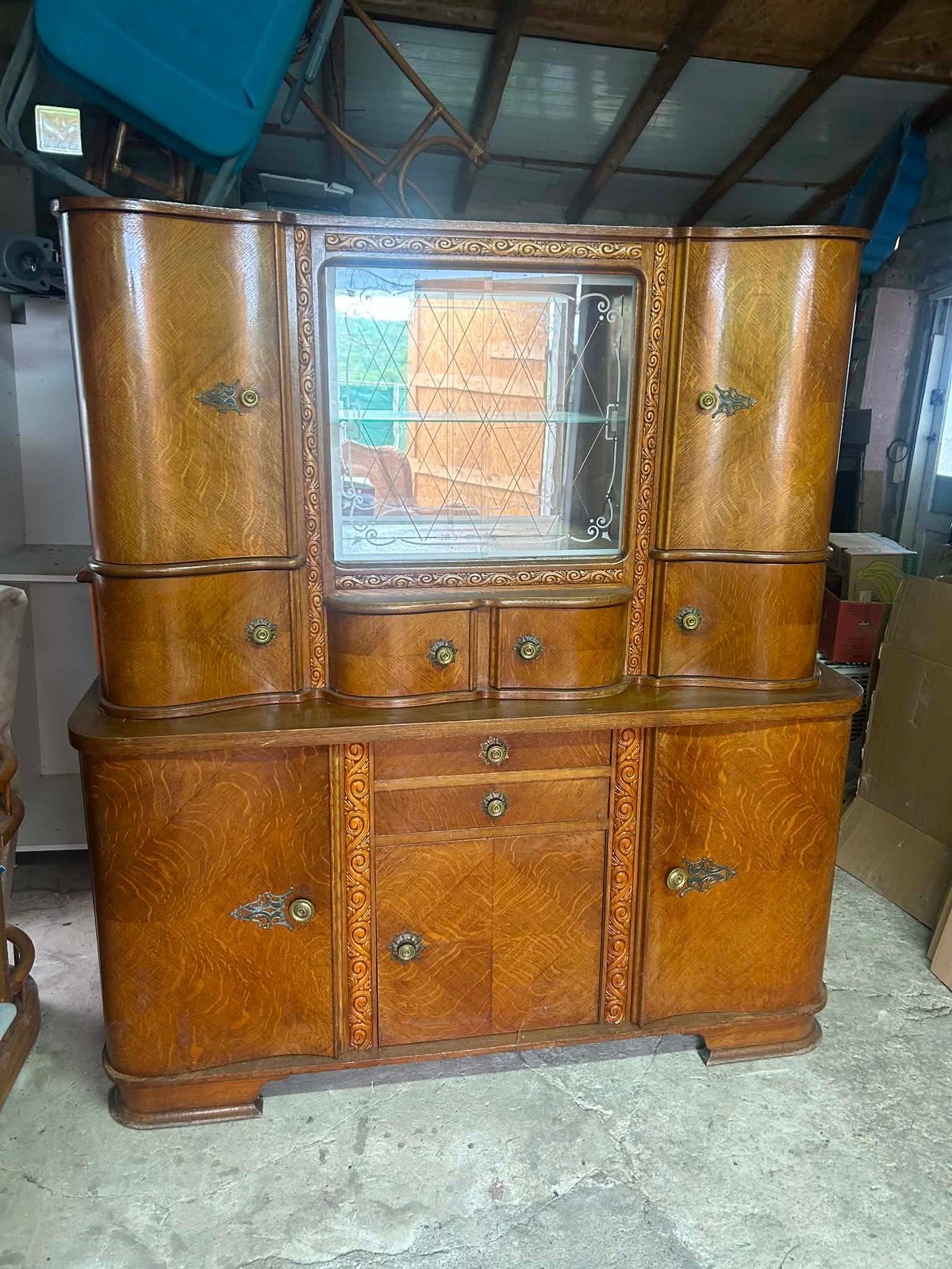 Buffet art deco style ketler à rénover, Huis en Inrichting, Kasten | Buffetkasten, Gebruikt, Eikenhout, Ophalen