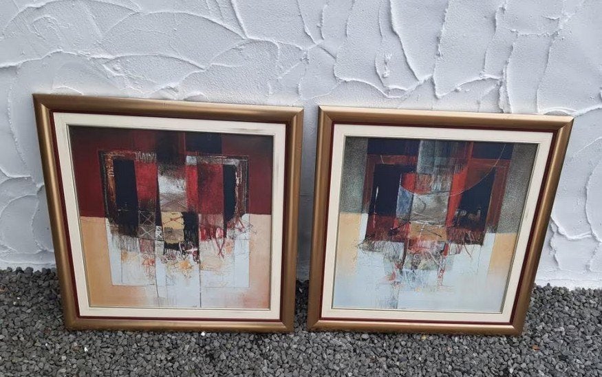 2 Moderne reproducties schilderijen, Antiek en Kunst, Kunst | Schilderijen | Modern, Ophalen, Abstract