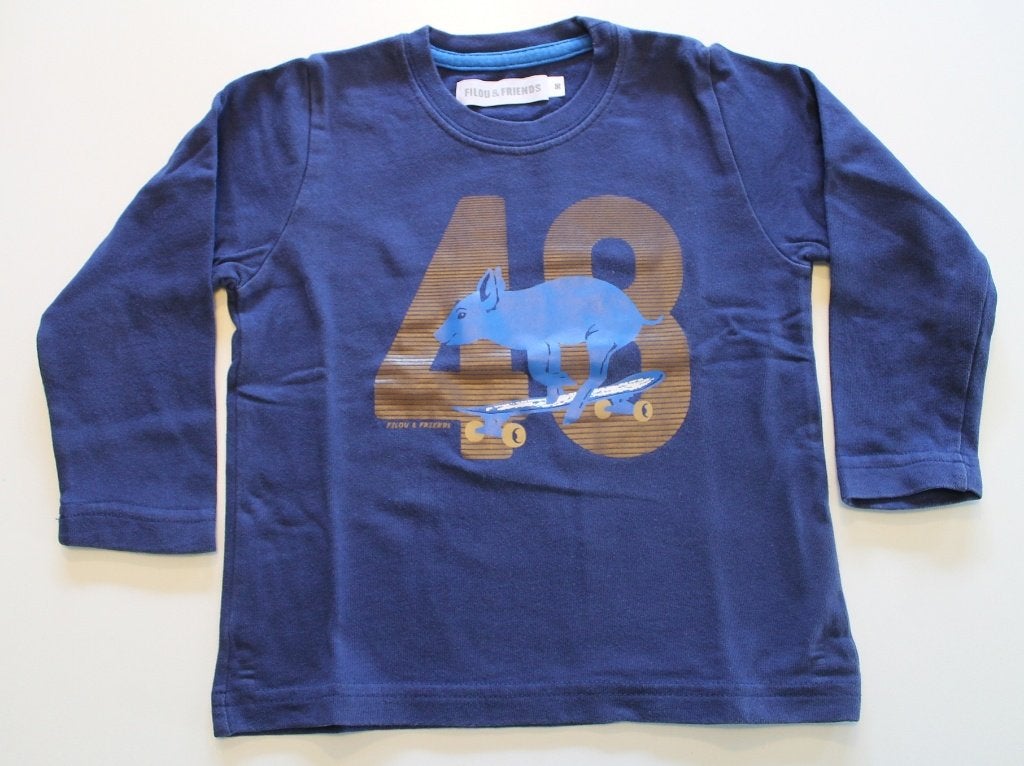 Warme t-shirt Skateboard Filou & Friends (maat 3 - 98), Kinderen en Baby's, Kinderkleding | Maat 98, Gebruikt, Ophalen of Verzenden