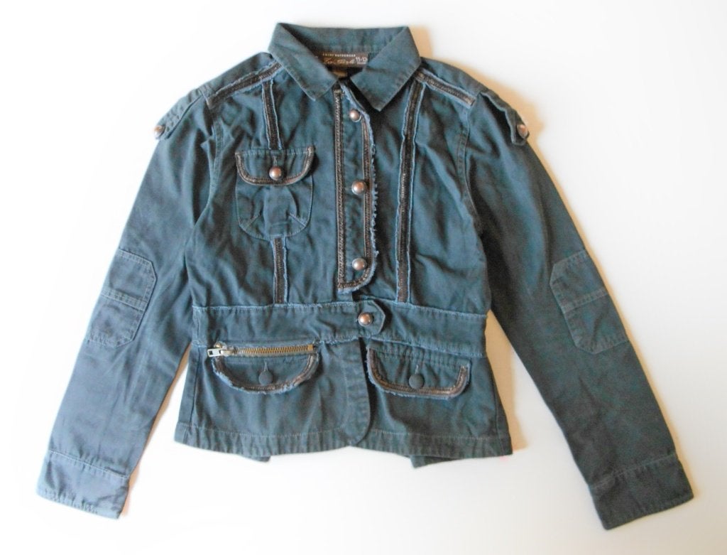 Zara  grijsgroen officiersjack 11/13 jaar, Zara, Ophalen of Verzenden, Jasje, Maat 34 (XS) of kleiner