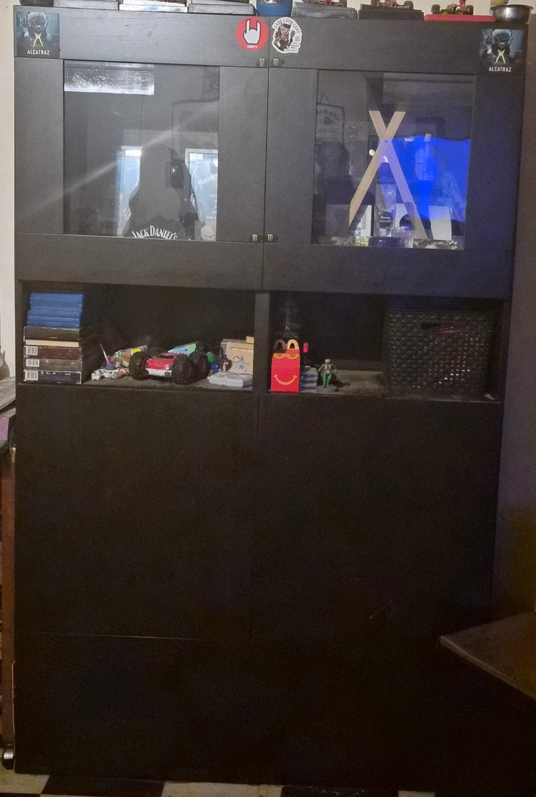 Vitrinekast/barkast, Ophalen, 100 tot 150 cm, Glas, 150 tot 200 cm