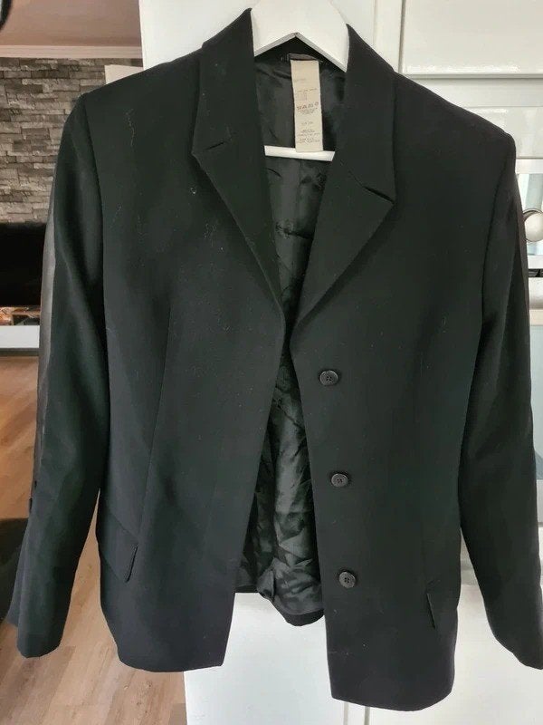 Zwart kostuumvest/blazer Gianni Versace maat 42 (valt S), Ophalen of Verzenden, Zo goed als nieuw, Maat 36 (S), Zwart
