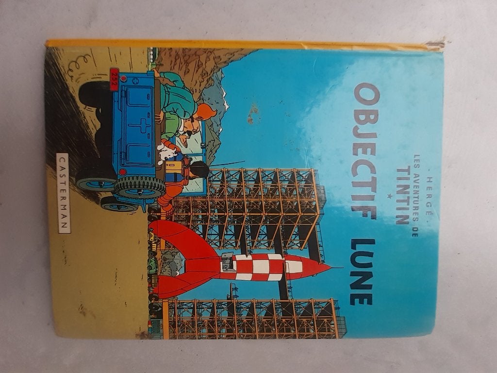 Tintin objectif lune edition 1984, Enlèvement ou Envoi, Une BD, Utilisé, Hergé.
