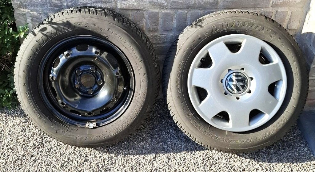 Ensemble de 4 jantes en acier 14"d'origine VW/Skoda/Seat, Autos : Pièces & Accessoires, 14 pouces, Pneus hiver, 175 mm, Véhicule de tourisme