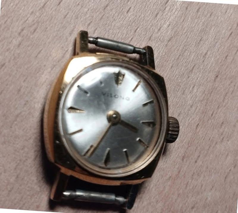 Vintage Vilong roestvrijstalen horloge uit de jaren 60., Ophalen, Gebruikt, Staal, Staal