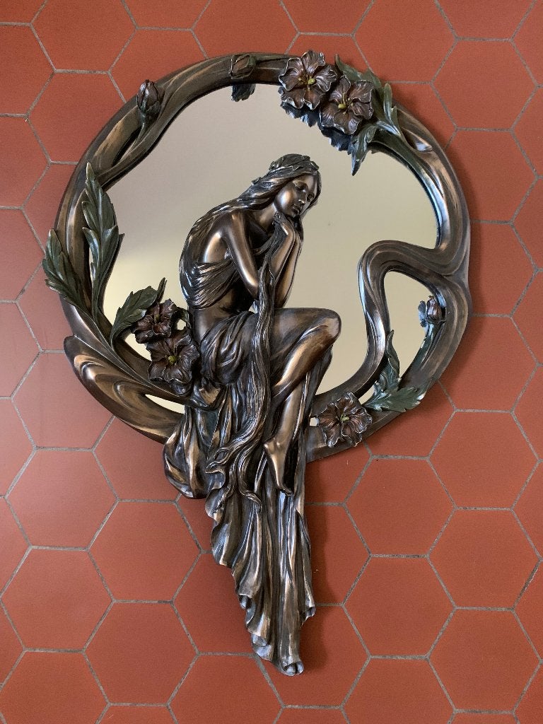 Decoratieve wandspiegel met uitgesneden frame, Ophalen, Overige vormen, 50 tot 100 cm, Minder dan 100 cm