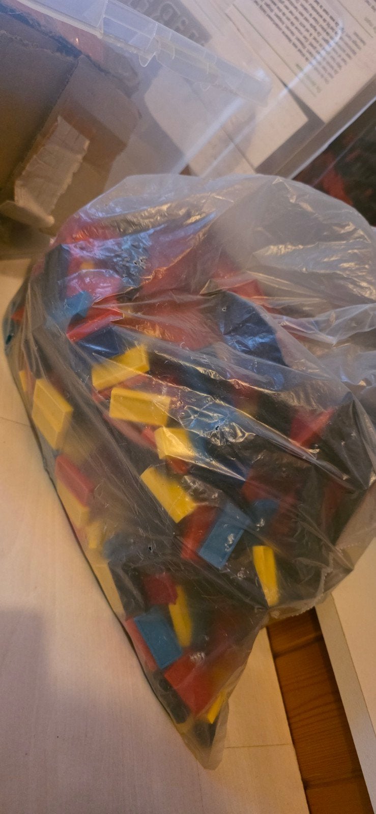 Zak met schip en domino steentjes, Ophalen, Gebruikt, Bouwen