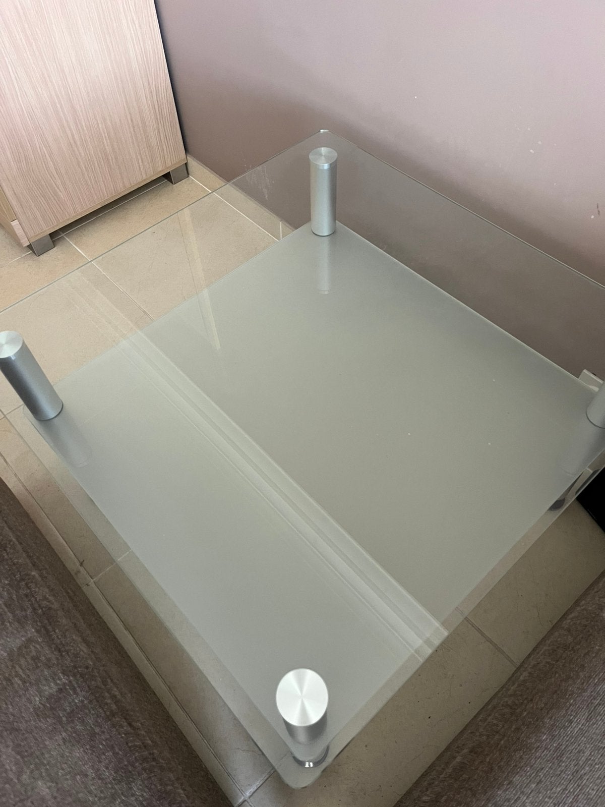 Glazen salontafel - 76 x 76 cm, Maison & Meubles, Tables | Tables de salon, Moins de 50 cm, 50 à 100 cm, Carré, Verre