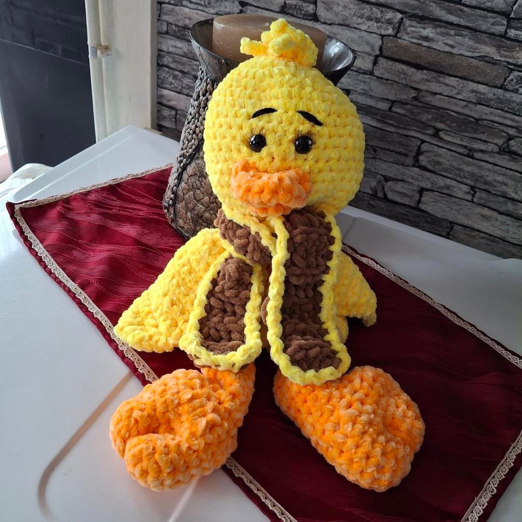 Zacht fluweel wol, mooie knuffel eendje 48cm groot, Kinderen en Baby's, Speelgoed | Knuffels en Pluche, Ophalen of Verzenden, Nieuw