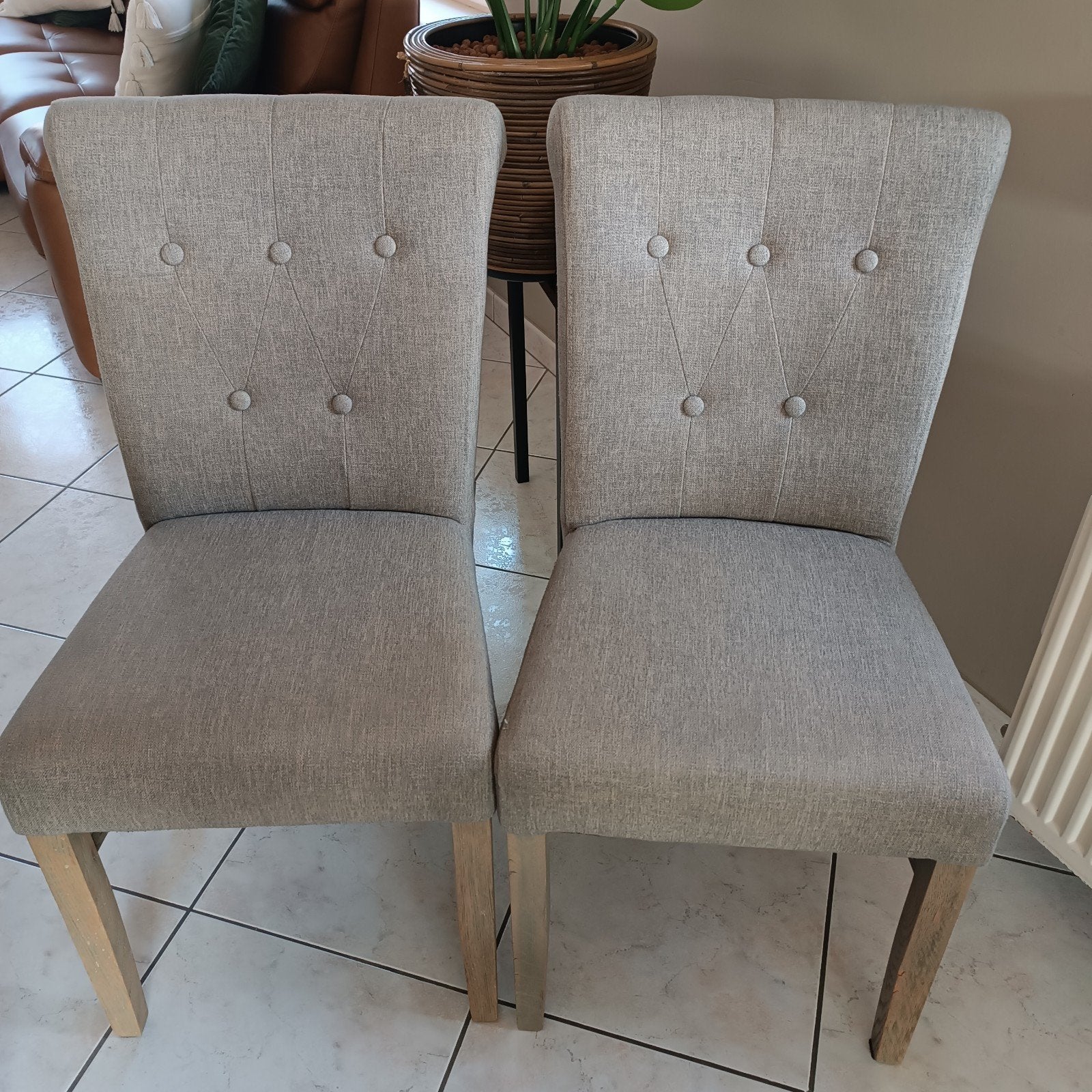 6 x landelijke eetkamerstoelen, Ophalen, Gebruikt, Vijf, Zes of meer stoelen, Grijs