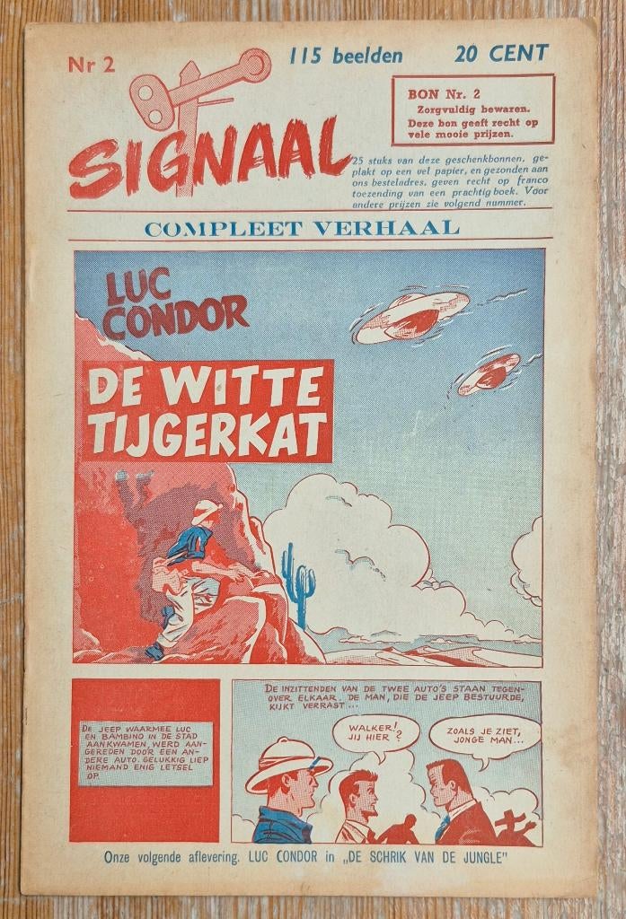 Signaal 2 Luc Condor De witte tijgerkat Weinberg 50s, Boeken, Gelezen, Eén stripboek, Albert weinberg, Ophalen of Verzenden