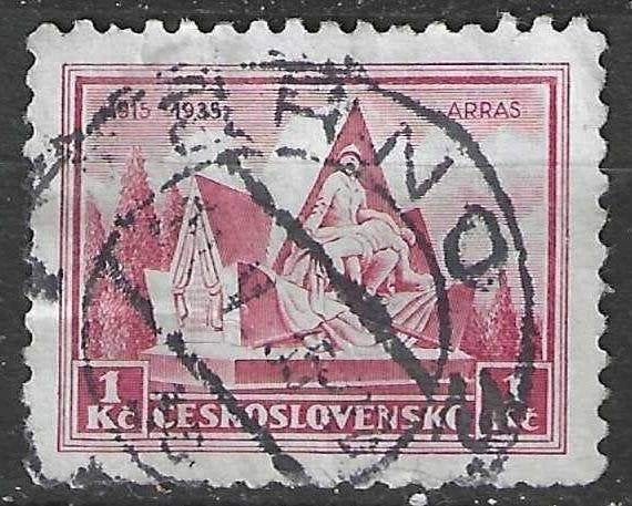 Tchécoslovaquie 1935 - Yvert 296 - Légion près d'Arras (ST), Envoi, Affranchi