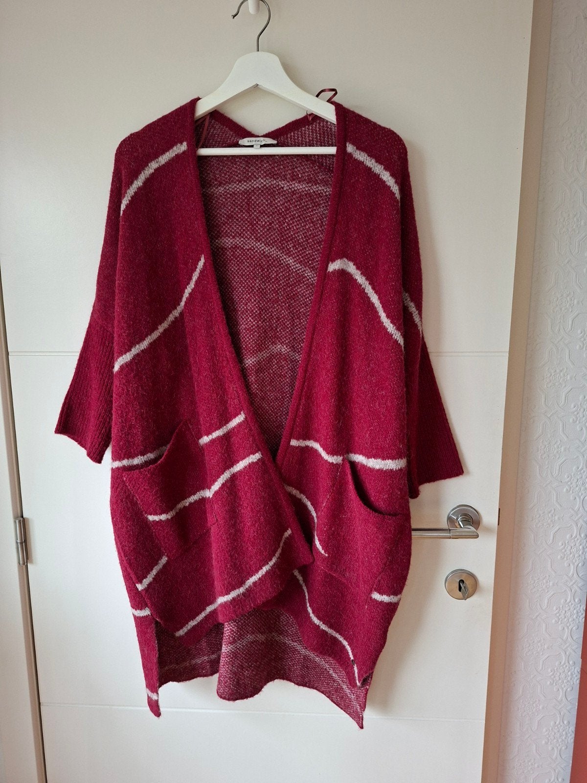 lange gebreide vest wijnkleur, Kleding | Dames, Sandwich, Ophalen of Verzenden, Zo goed als nieuw, Maat 36 (S)