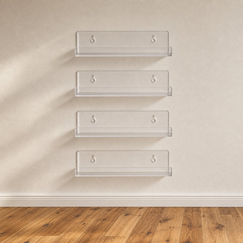 Set van 4 transparante wandhouders voor platen, Verzenden, Nieuw