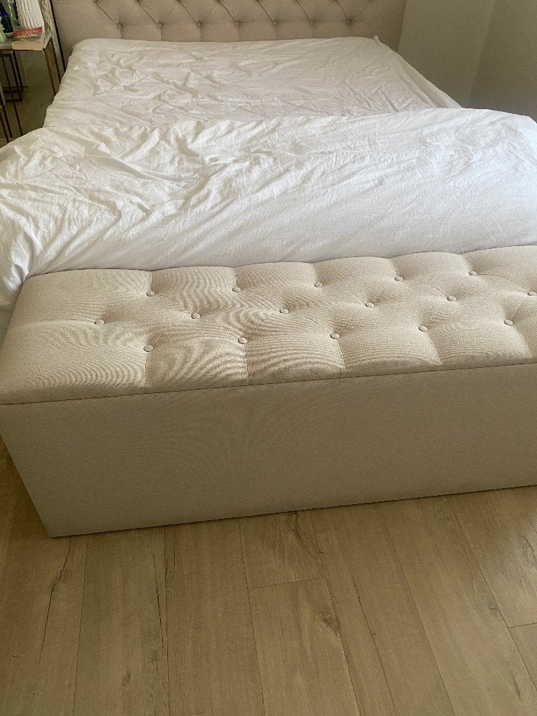 Bed boxspring, Maison & Meubles, Beige, Comme neuf, Enlèvement, Chestnut (tijdloos)