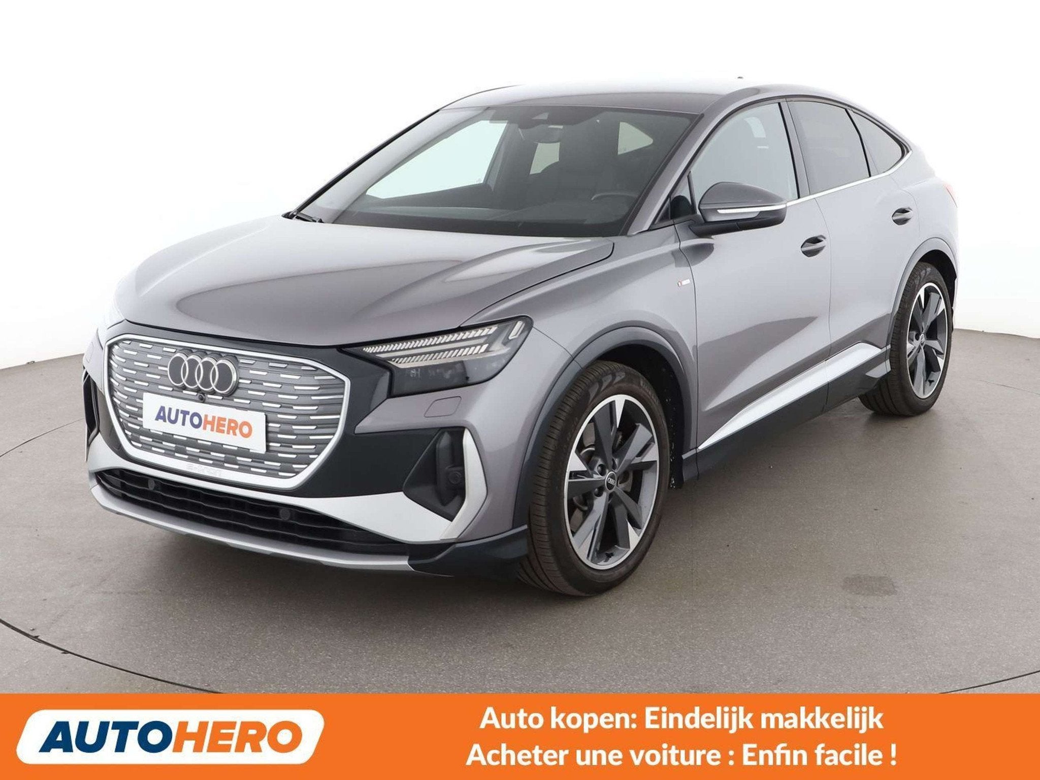 Audi Q4 e-tron 50 e-tron quattro (bj 2022, automaat), Auto's, Audi, Gebruikt, Zwart, Leder, 5 zetels