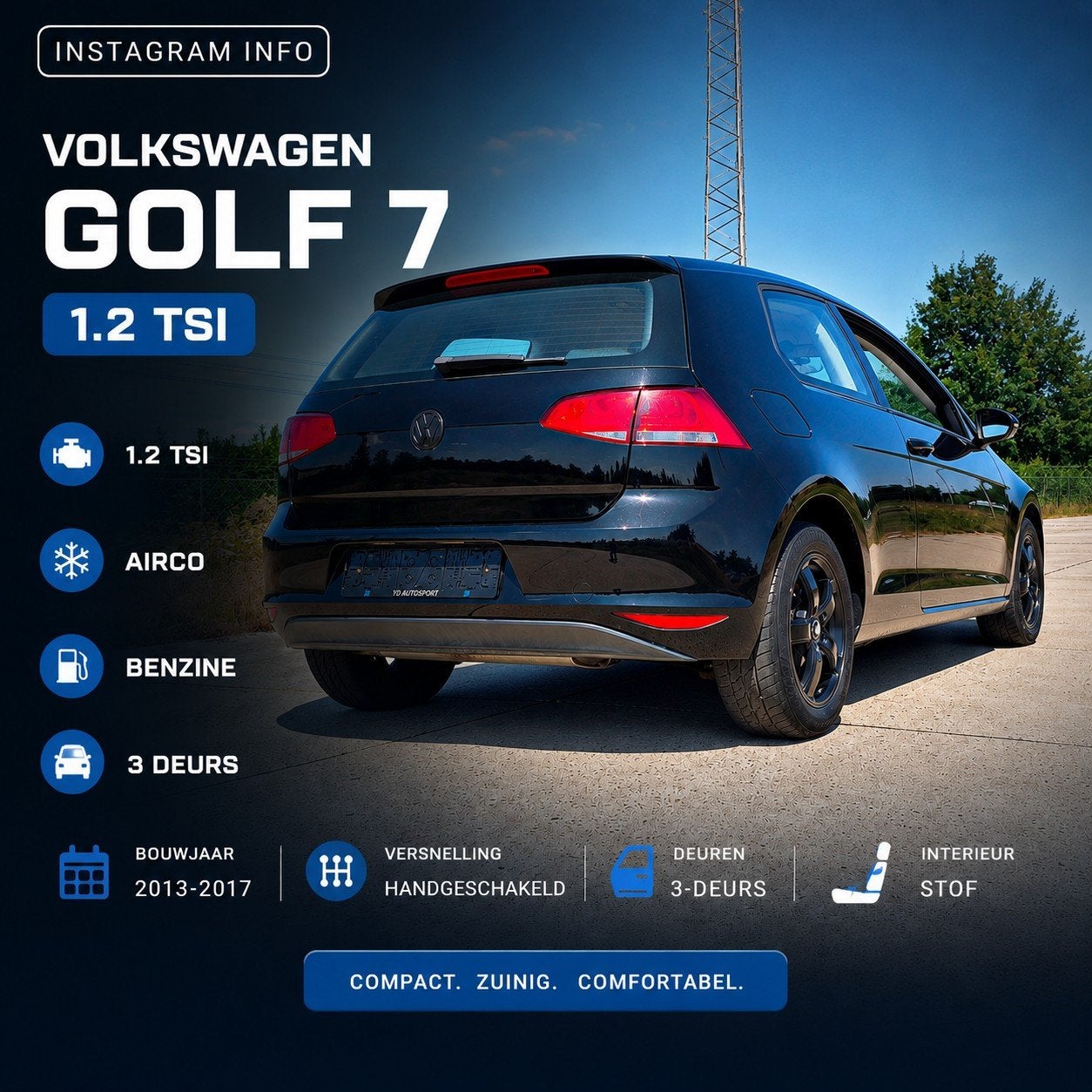 Golf 7 Comfortline 1.2tsi airco black, Auto's, Volkswagen, Euro 5, Bedrijf, Golf, 1200 cc