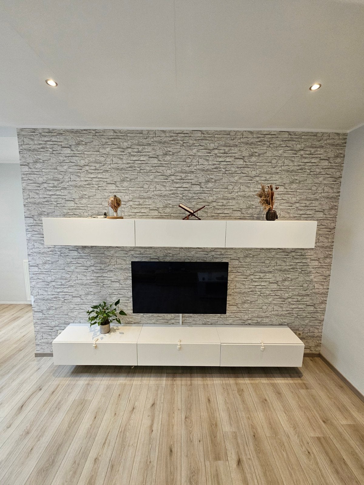 Zwevende kast wit 3 meter breed, Antiek en Kunst, Ophalen