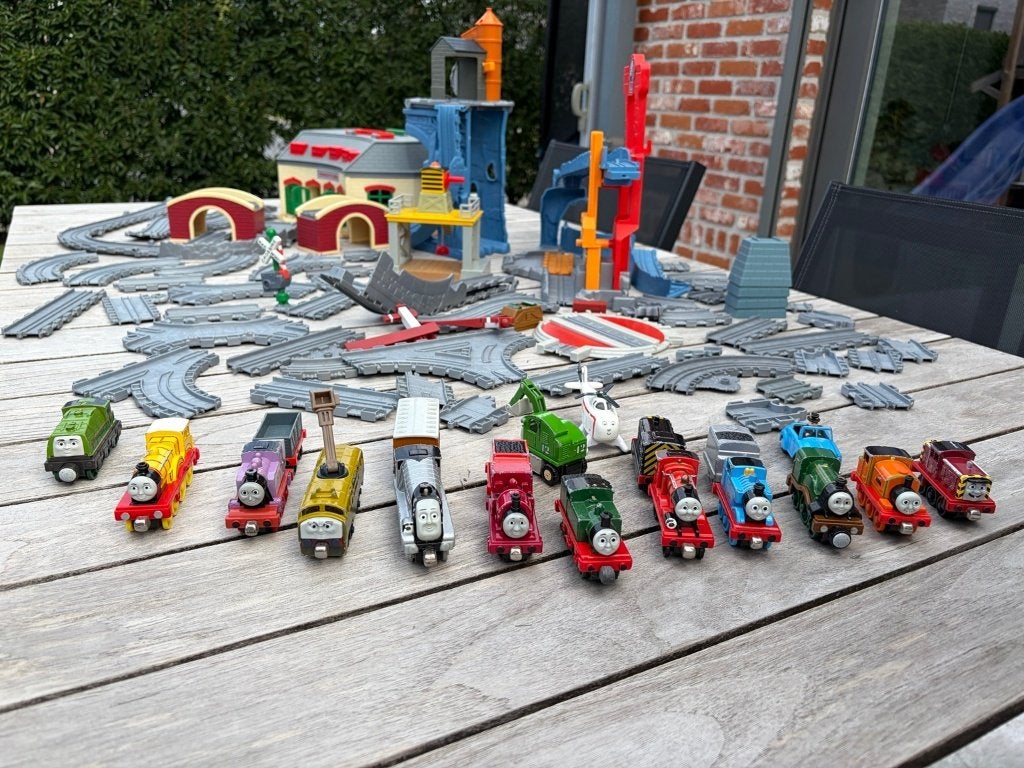 Thomas & Friends treinset – rails, treinen & stations, Ophalen, Gebruikt
