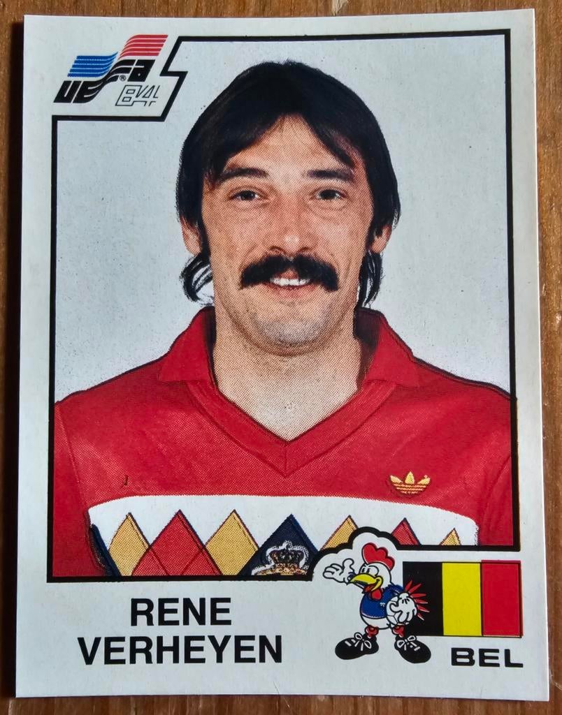 Panini Euro 84 nr 96 Rene Verheyen Ongebruikt België!, Ophalen of Verzenden, Zo goed als nieuw, Sticker