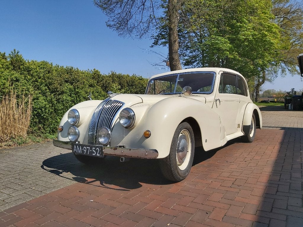 AC 2 litre coupe 1949, Auto's, Achterwielaandrijving, Wit, Leder, Overige kleuren