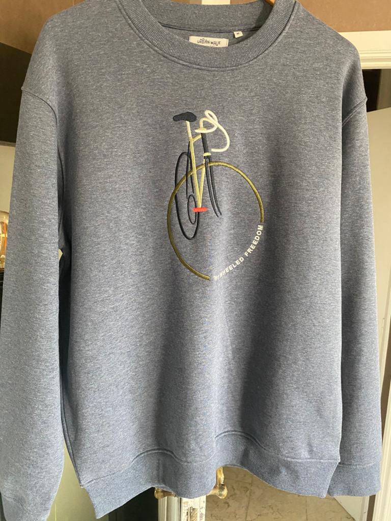 Trui vive le velo blauw, Verzenden, Zo goed als nieuw, Blauw