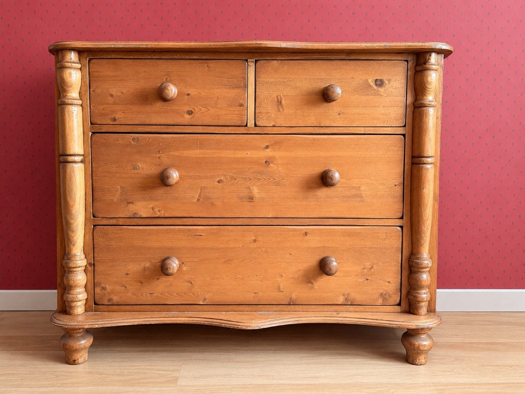 Commode in grenen hout, Ophalen, 100 tot 150 cm, 100 tot 150 cm, Zo goed als nieuw