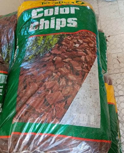 Copeaux en chips colorés (en sac 70 L) NEUF, Jardin & Terrasse, Enlèvement ou Envoi