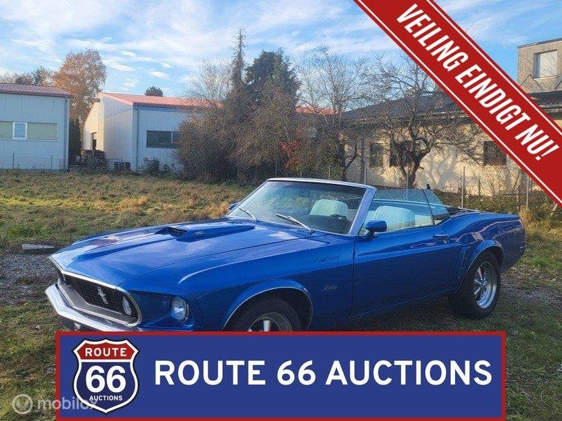 Ford Mustang Cabriolet | 1969 | Route 66 Auctions, Zwart, Bedrijf, Handgeschakeld, Overige carrosserie