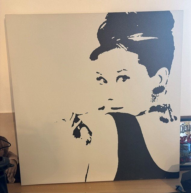Vintage IKEA PJÄTTERYD canvas Audrey Hepburn 90x90 cm, Ophalen, Zo goed als nieuw, 75 tot 100 cm, 75 – 100