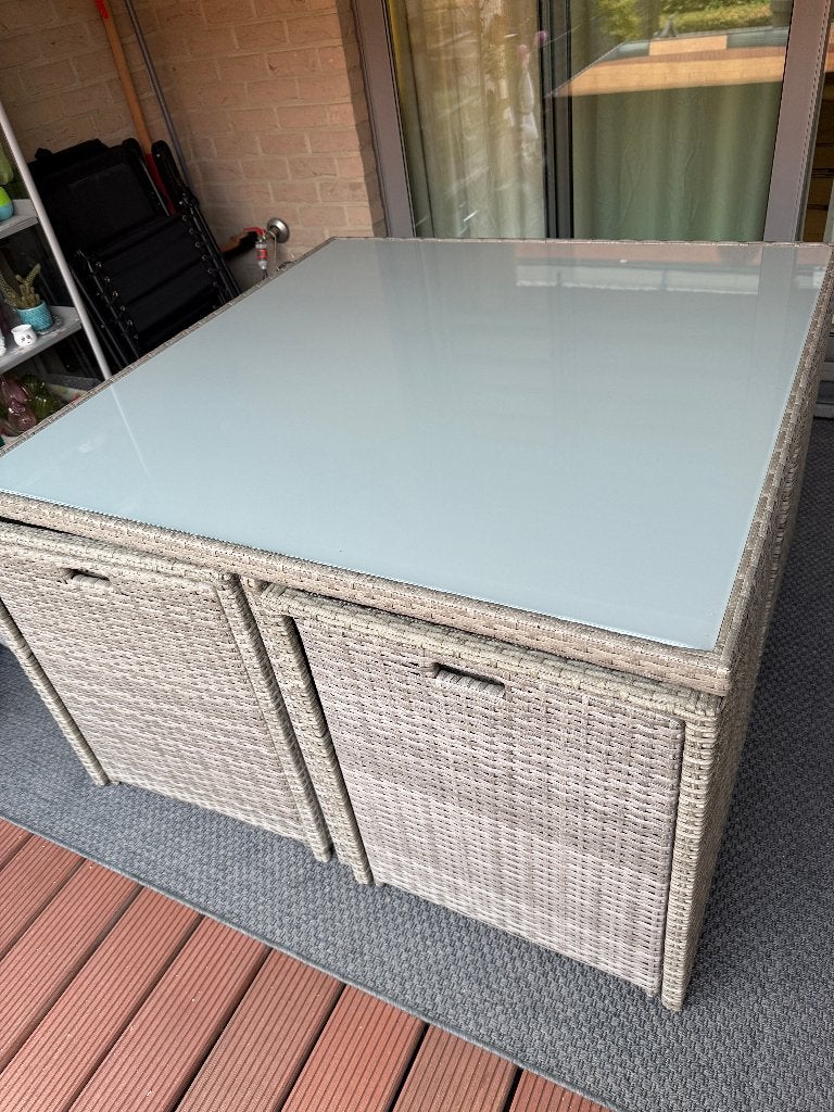 Lounge-dinerset tuin, Tuin en Terras, Ophalen, Loungeset, Wicker, Eettafel
