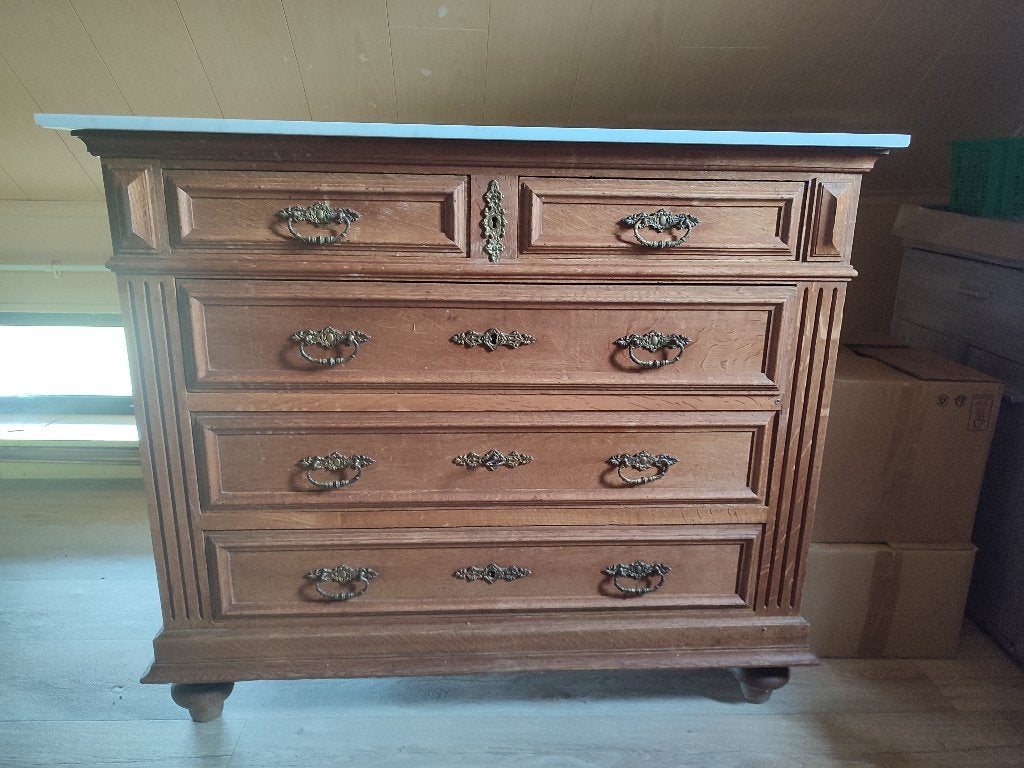 Meuble commode en chêne, 5 tiroirs ou plus, Moins de 100 cm, 100 à 150 cm, Enlèvement