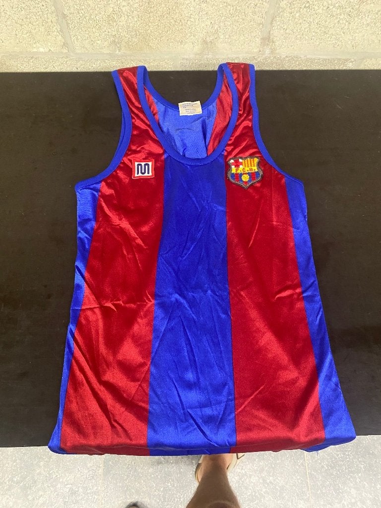Débardeur vintage officiel FC Barcelona Meyba, Taille M, Enlèvement, Utilisé, Maillot