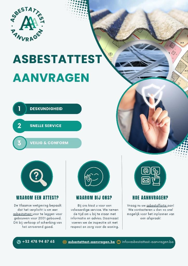 Asbestattest - EPC - Elektrische Keuring - Stookolie, Services & Professionnels, Architectes-conseils & Architectes, Conseil en architecture
