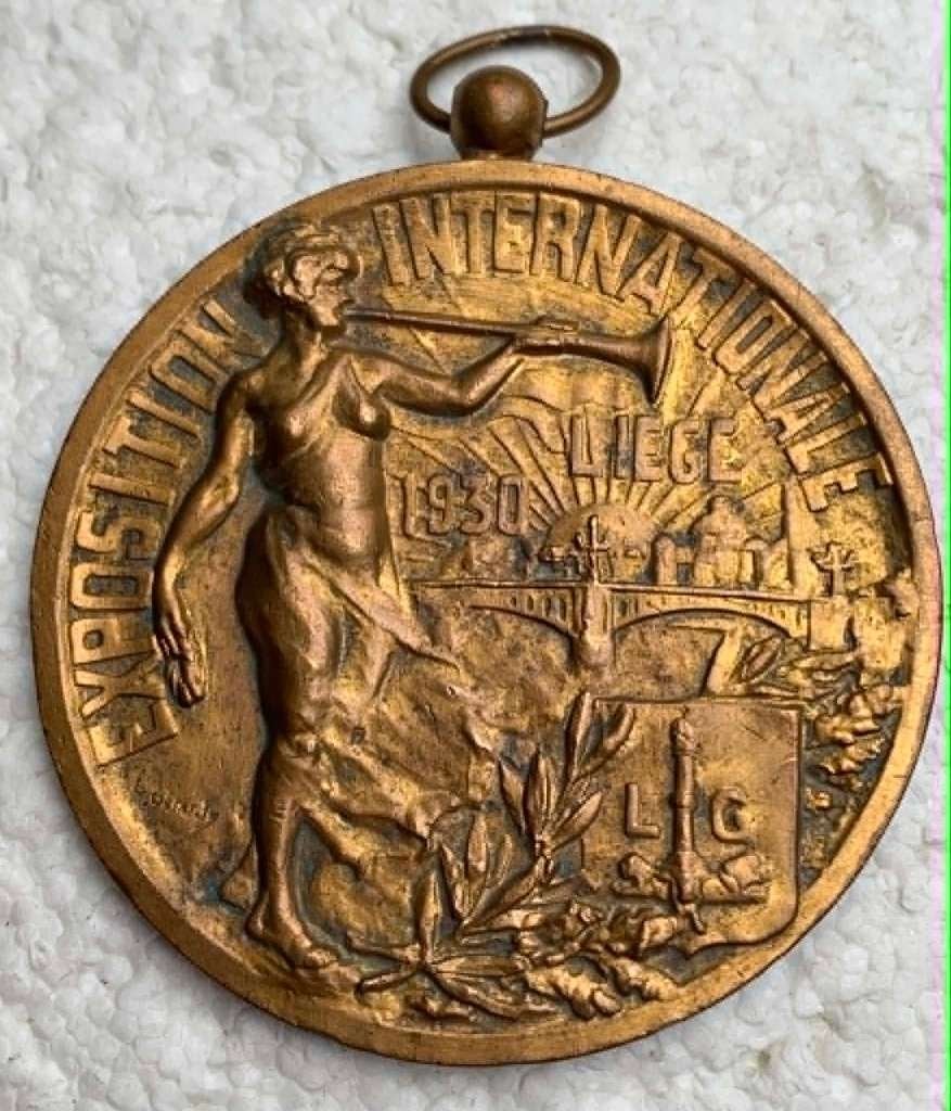 Medaille, penning Cheval de Trait, Expo Internat. Liege 1930, Ophalen of Verzenden, Overige materialen