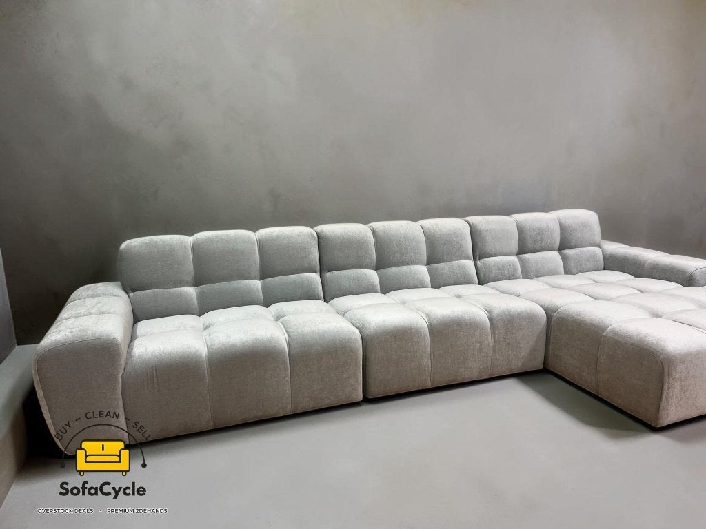 Fauteuil d'angle Goossens gris XXL 430 cm, lounge — neuf, Maison & Meubles, Enlèvement ou Envoi, SofaCycle VOF, Utilisé, Zonnestraat 223-229, 9600 Ronse, België