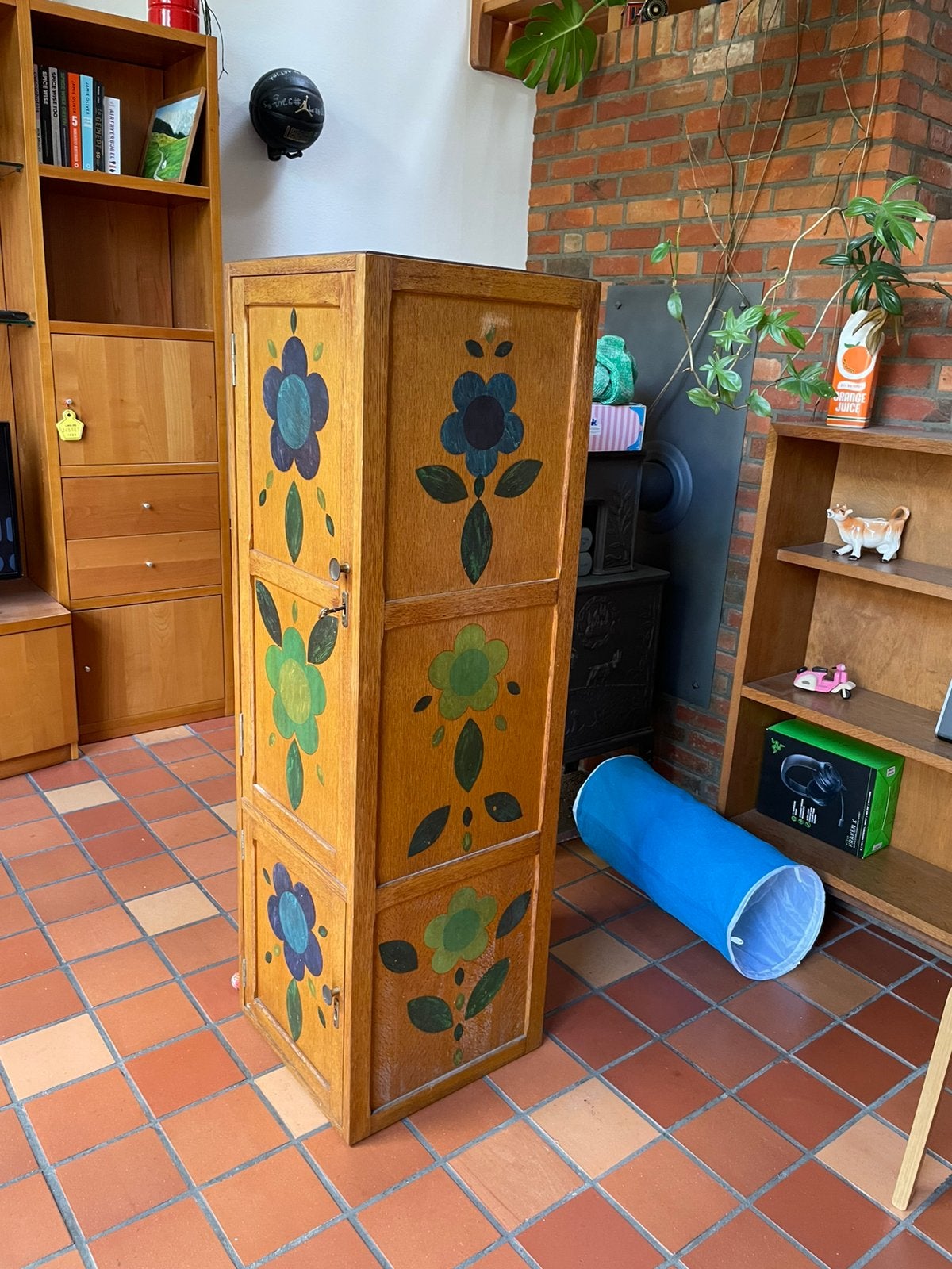 Houten kastje voor administratie of platen, Huis en Inrichting, Ophalen, Gebruikt