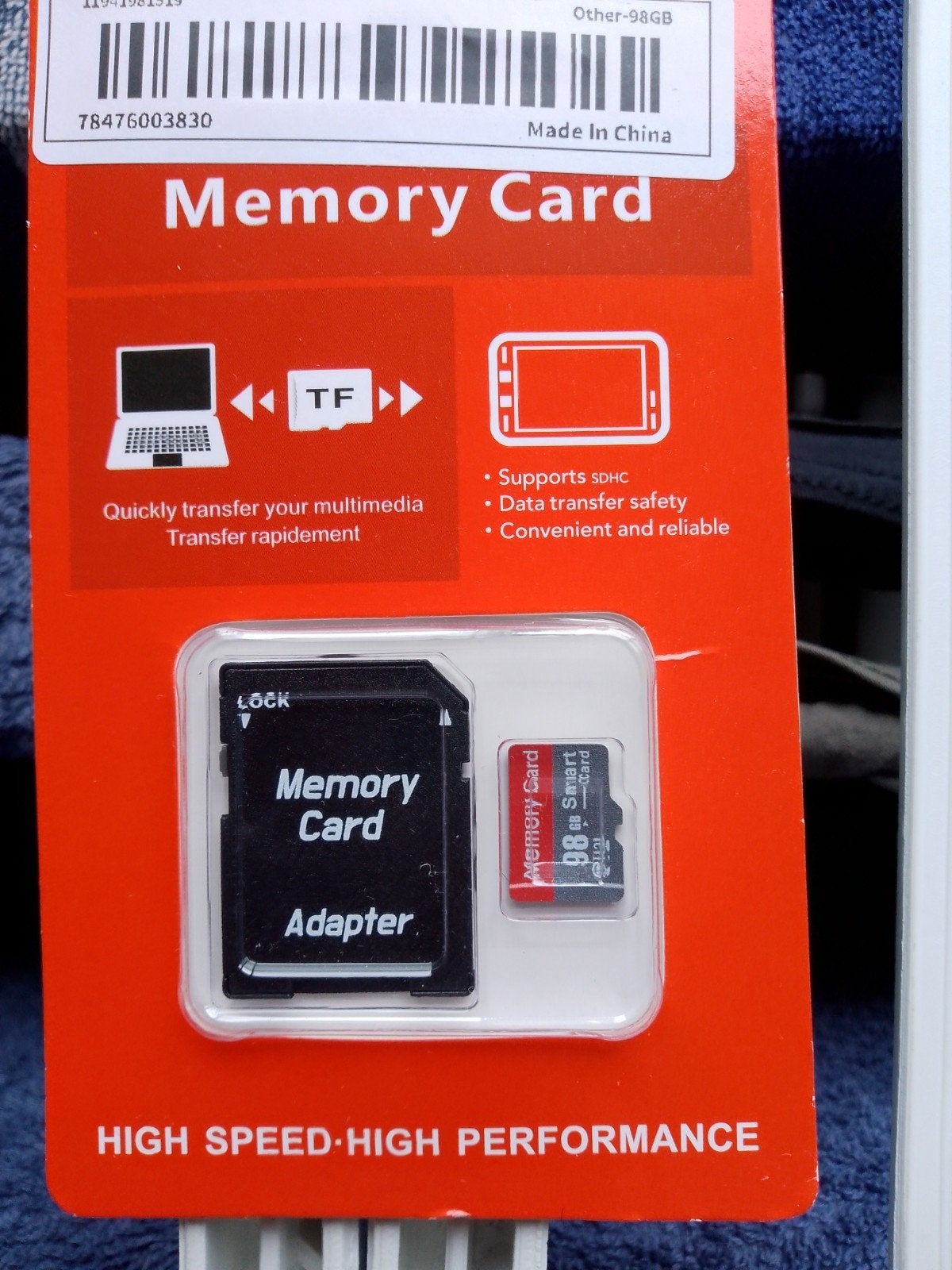 Carte mémoire 96GB avec adaptateur neuf, Enlèvement