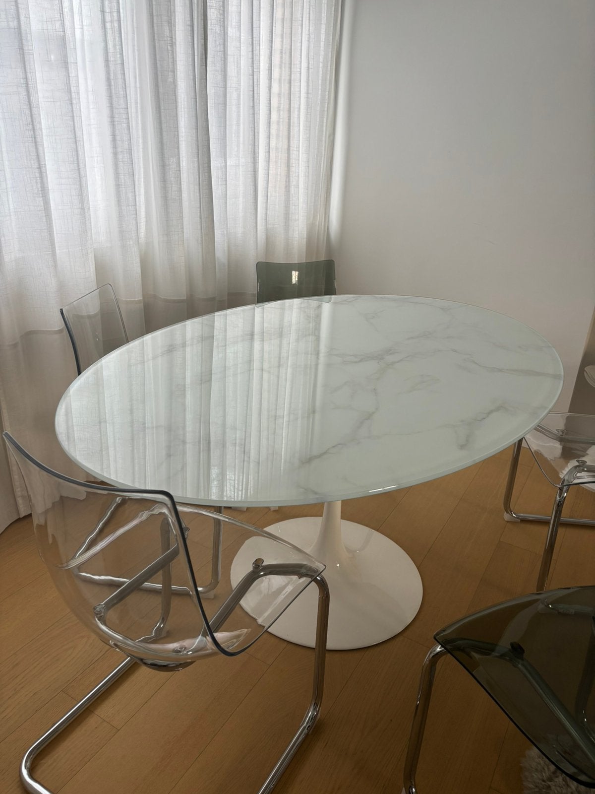 Tafel marmerlook, Huis en Inrichting, Ophalen, 50 tot 100 cm, Vijf personen of meer, 150 tot 200 cm